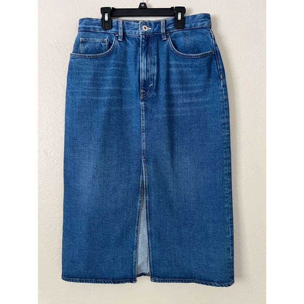 NWOT COS Front-Slit Denim Midi Skirt Medium Blue in Size 12
